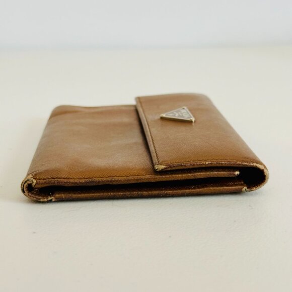 AUTHENTIC PRADA MILANO TOBACCO SAFFIANO LEATHER TRIFOLD WALLET MADE IN ITALY - Picture 7 of 16